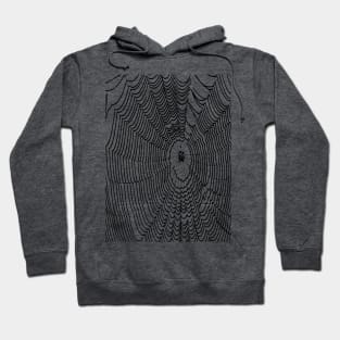 Artistic Halloween Spider Web Cobweb Doodle In Black Hoodie